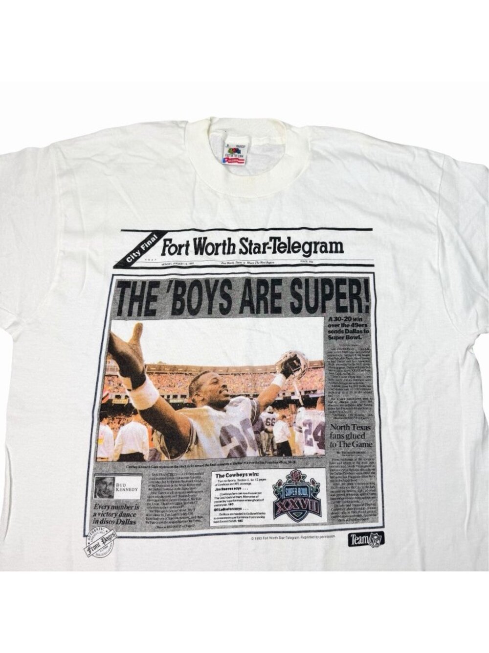Vintage 1993 Superbowl NFL Football Dallas Cowboys Champion T-Shirt Size Large